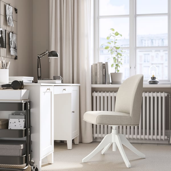 IKEA ROSENTORP Swivel Chair White/Kilanda Beige