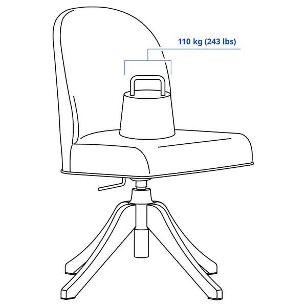IKEA ROSENTORP Swivel Chair White/Kilanda Beige