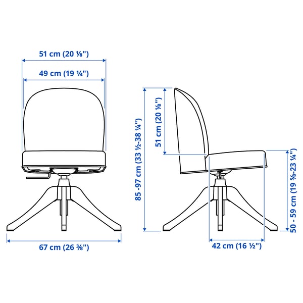 IKEA ROSENTORP Swivel Chair White/Kilanda Beige