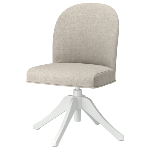 IKEA ROSENTORP Swivel chair white/Kilanda beige