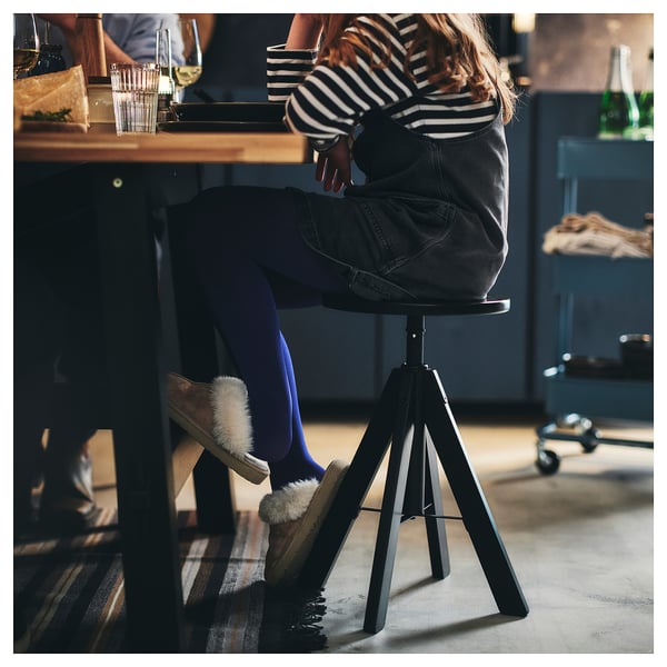 IKEA RUDSTORP Stool Black 17 3/8-21 5/8 "