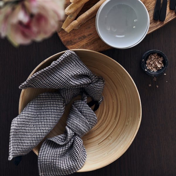 IKEA RUNDLIG Serving Bowl Bamboo/white 11 ¾ "