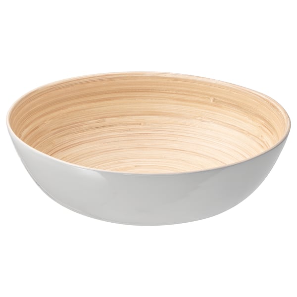 IKEA RUNDLIG Serving bowl bamboo/white 11 ¾ "