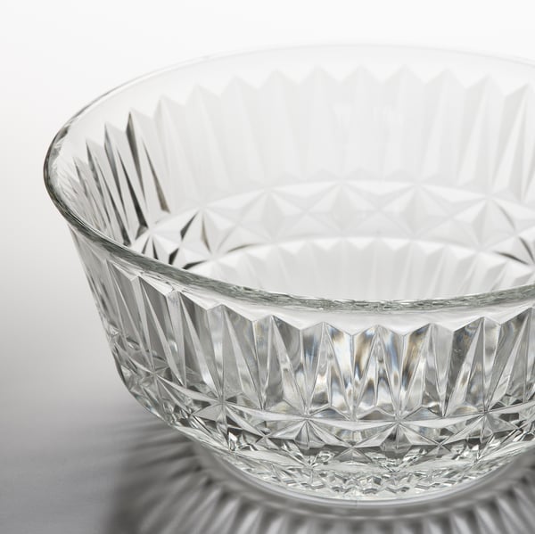 IKEA SÄLLSKAPLIG Bowl Clear Glass/patterned 6 "