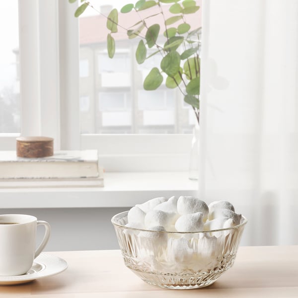 IKEA SÄLLSKAPLIG Bowl Clear Glass/patterned 6 "