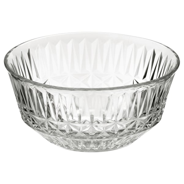 IKEA SÄLLSKAPLIG Bowl clear glass/patterned 6 "