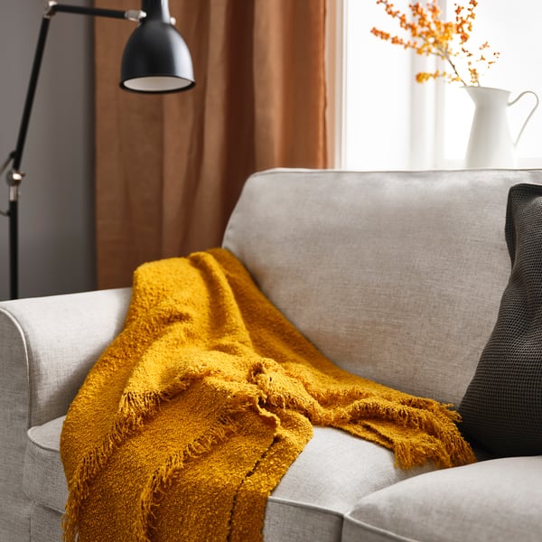 IKEA SANDBRODD Throw Dark Yellow 51x67 "