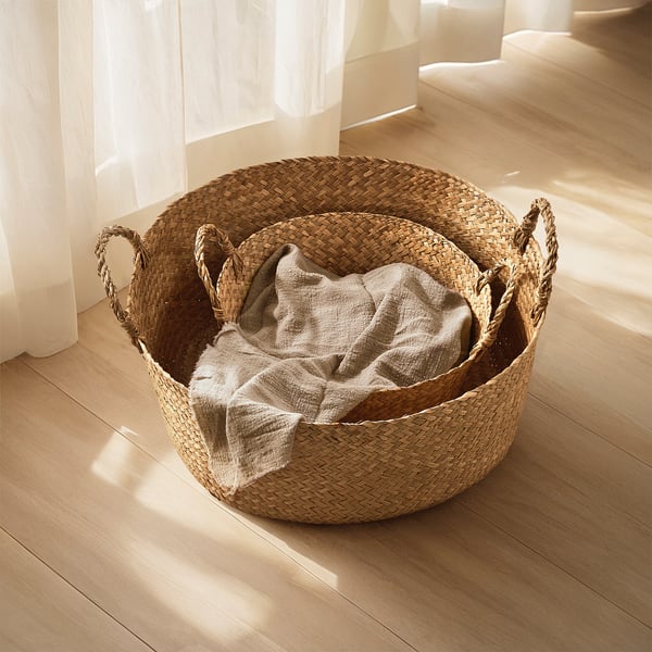 IKEA SANDJORD Basket Sedge 18x7 ¾ "