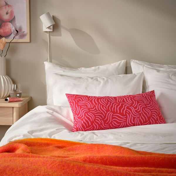 IKEA SANDMOTT Cushion Bright Red/bright Pink 12x23 "