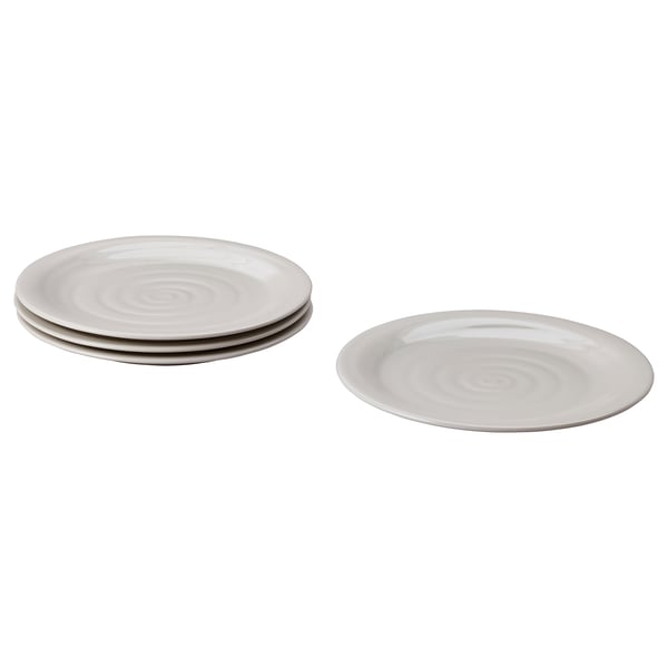 IKEA SANDSKÄDDA Plate light grey-beige 10 "
