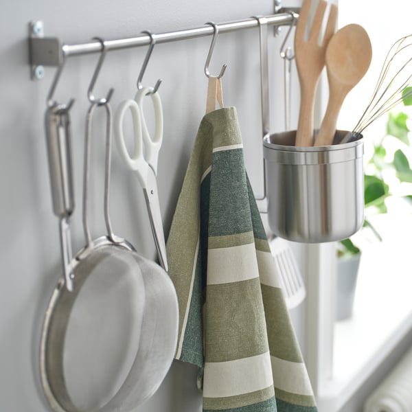IKEA SANDVIVA Dish Towel Green/white 18x24 "