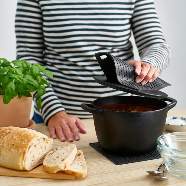 IKEA SANDVIVA Pot Holder Silicone/dark Gray 7x7 "