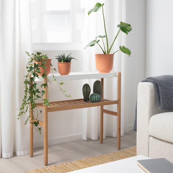 IKEA SATSUMAS Plant Stand Bamboo/white 27 ½ "