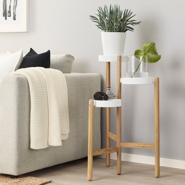 IKEA SATSUMAS Plant Stand Bamboo/white 30 ¾ "