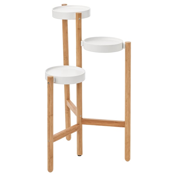 IKEA SATSUMAS Plant stand bamboo/white 30 ¾ "