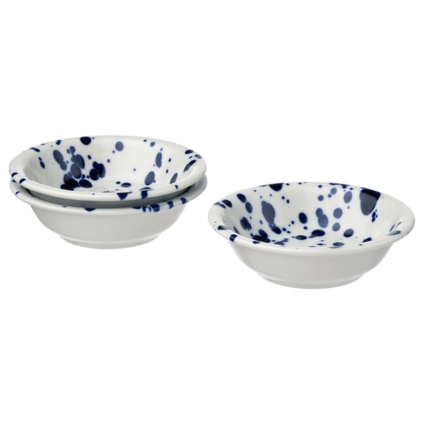IKEA SILVERSIDA Bowl patterned/blue 4 ½ "