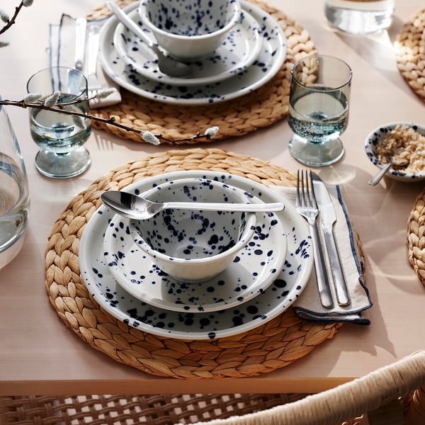 IKEA SILVERSIDA Bowl Patterned/blue 5 ½ "