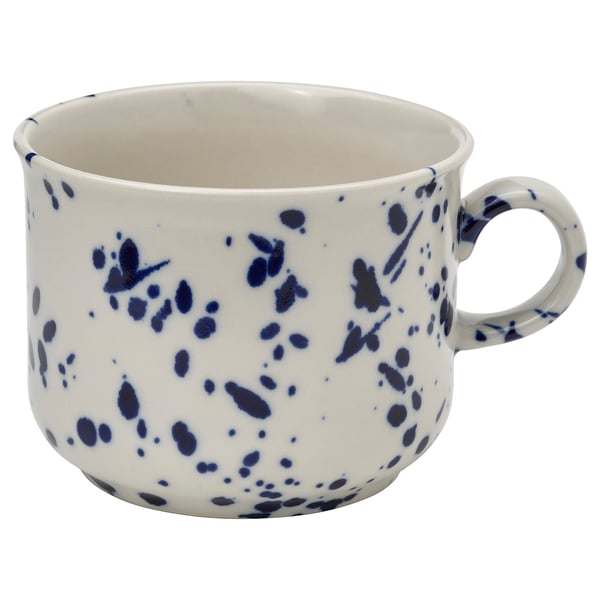 IKEA SILVERSIDA Mug patterned/blue 14 oz