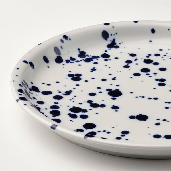 IKEA SILVERSIDA Plate Patterned/blue 10 "