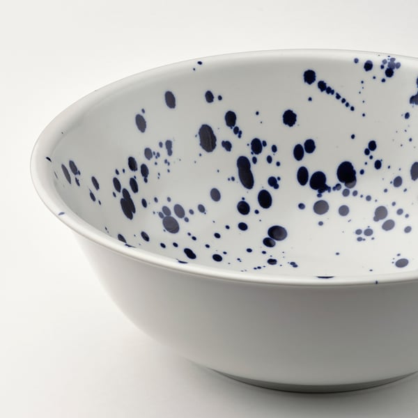 IKEA SILVERSIDA Serving Bowl Patterned/blue 11 "