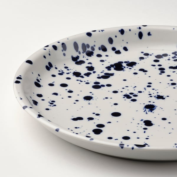 IKEA SILVERSIDA Serving Plate Patterned/blue 13 "