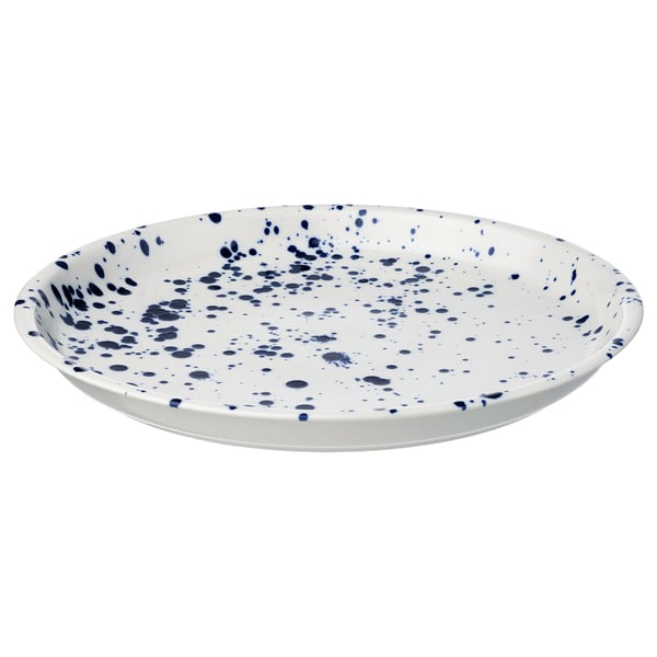 IKEA SILVERSIDA Serving plate patterned/blue 13 "
