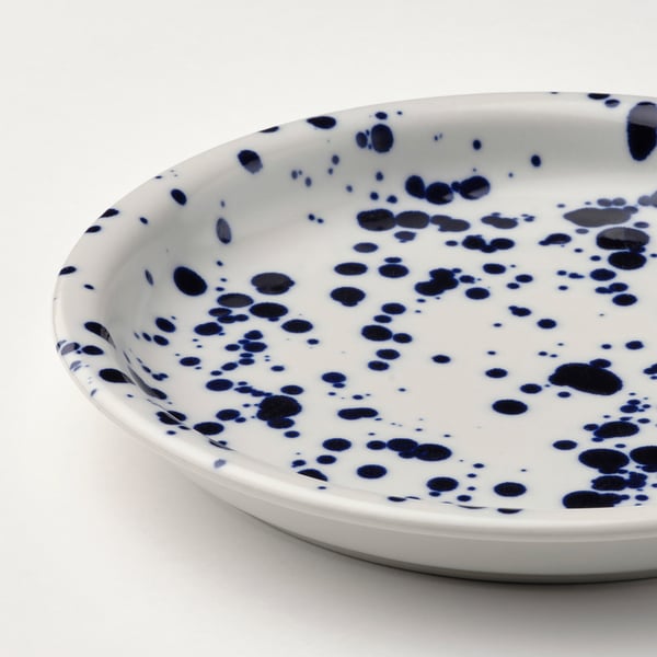 IKEA SILVERSIDA Side Plate Patterned/blue 8 "