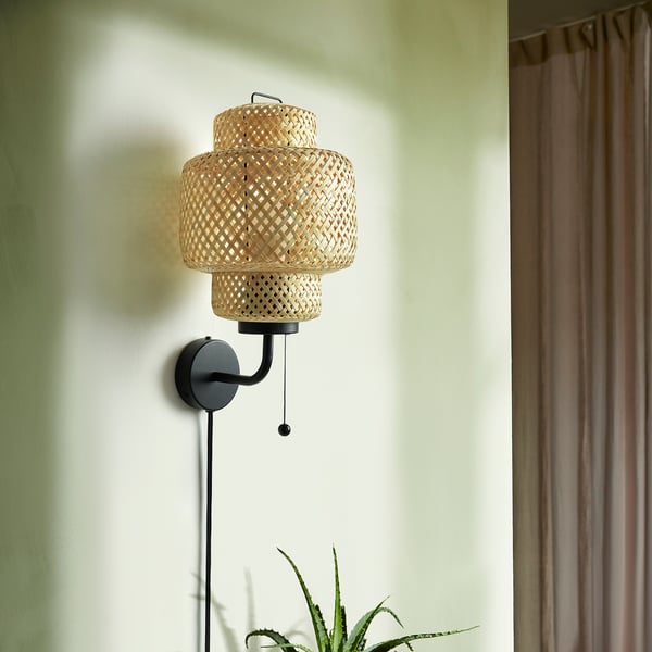IKEA SINNERLIG Wall Lamp Bamboo/handmade