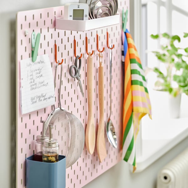 IKEA SKÅDIS Pegboard Beige/pink 30x22 "