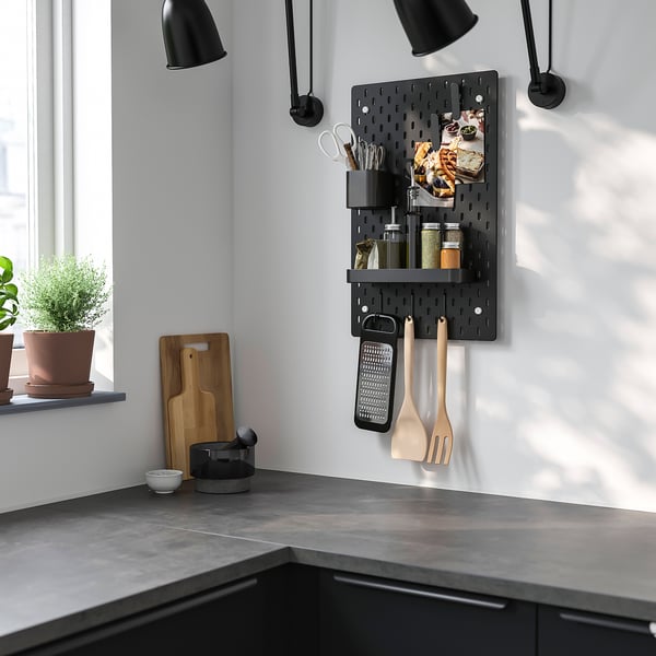 IKEA SKÅDIS Pegboard Combination Black 14 ¼x22 "