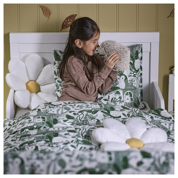 IKEA SKOGSDUVA Cushion Flower-shaped/white 19 "