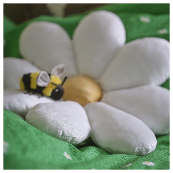 IKEA SKOGSDUVA Cushion Flower-shaped/white 19 "
