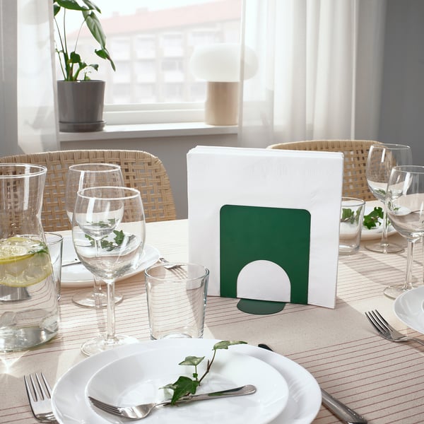 IKEA SKOGSRÖR Napkin Holder Dark Green 5x5 "