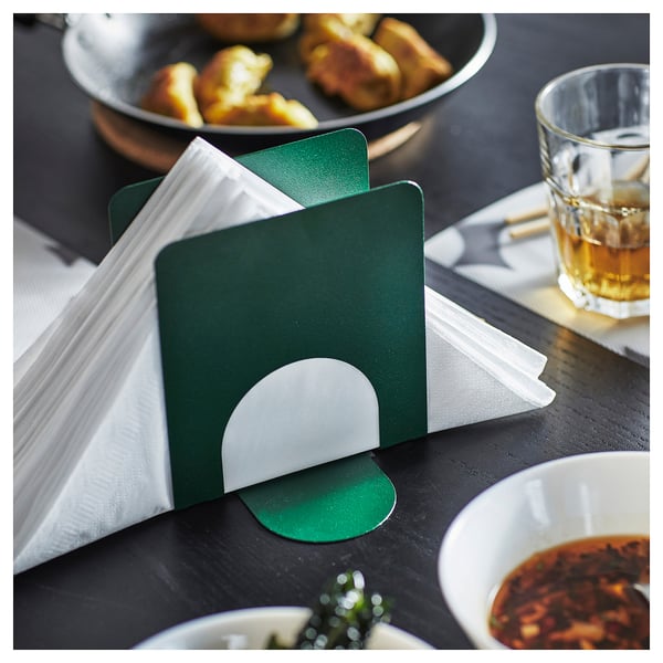 IKEA SKOGSRÖR Napkin Holder Dark Green 5x5 "