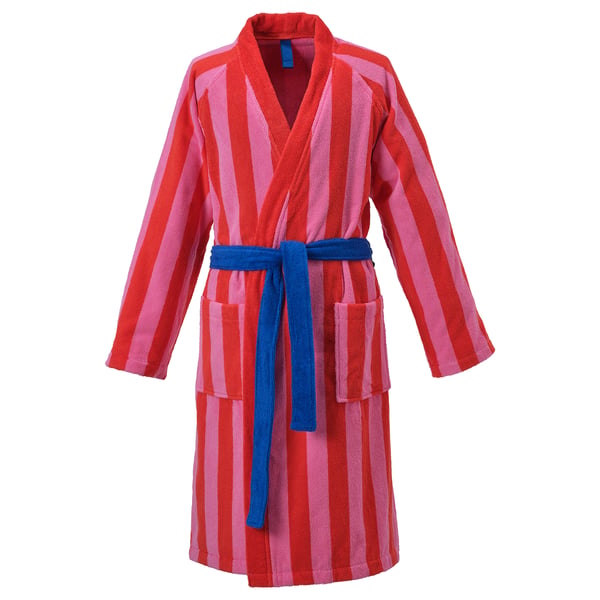 IKEA SKOGSSALLAT Bathrobe red-pink/stripe L/XL