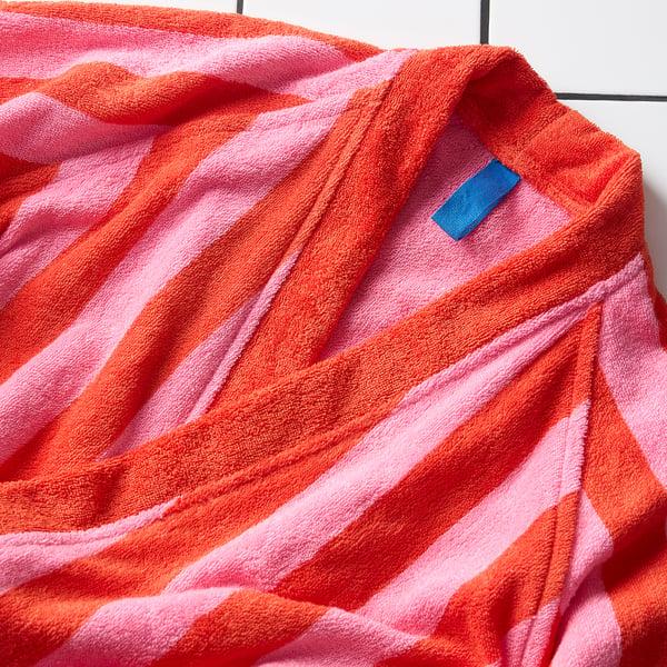 IKEA SKOGSSALLAT Bathrobe Red-pink/stripe S/M