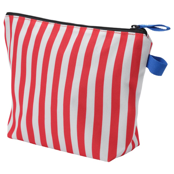 IKEA SKOGSSALLAT Toiletry bag red/white/stripe
