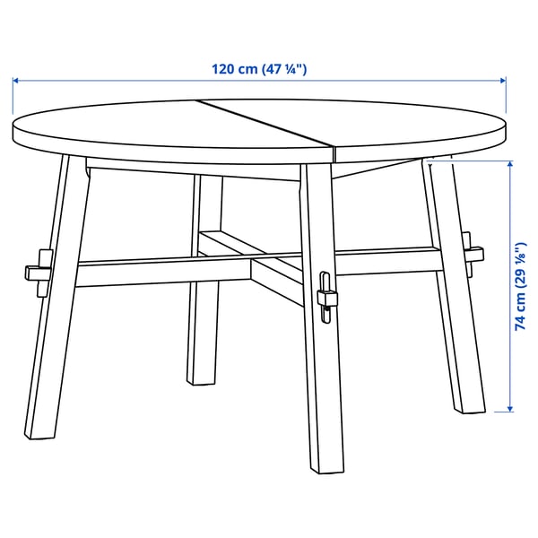 IKEA SKOGSTA Dining Table Acacia/black 47 1/4 "