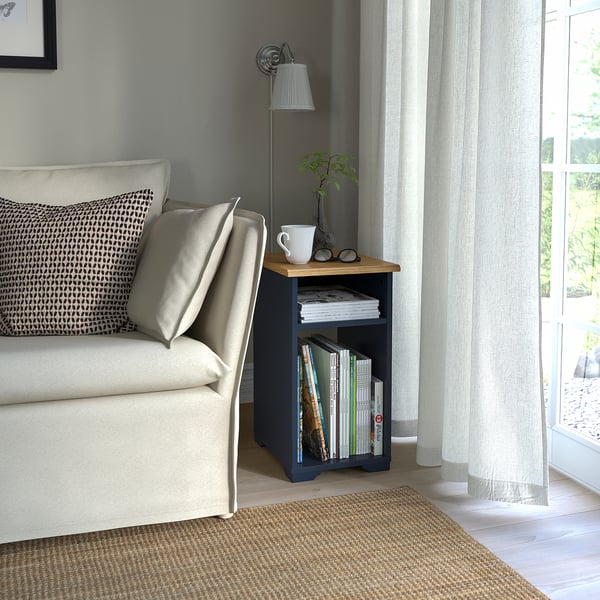 IKEA SKRUVBY Side Table Black-blue 15 3/4x12 5/8 "