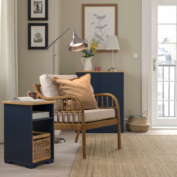 IKEA SKRUVBY Side Table Black-blue 15 3/4x12 5/8 "