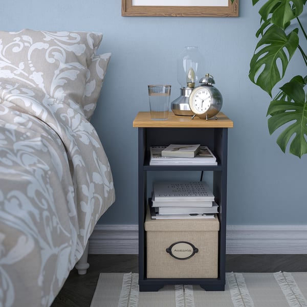 IKEA SKRUVBY Side Table Black-blue 15 3/4x12 5/8 "