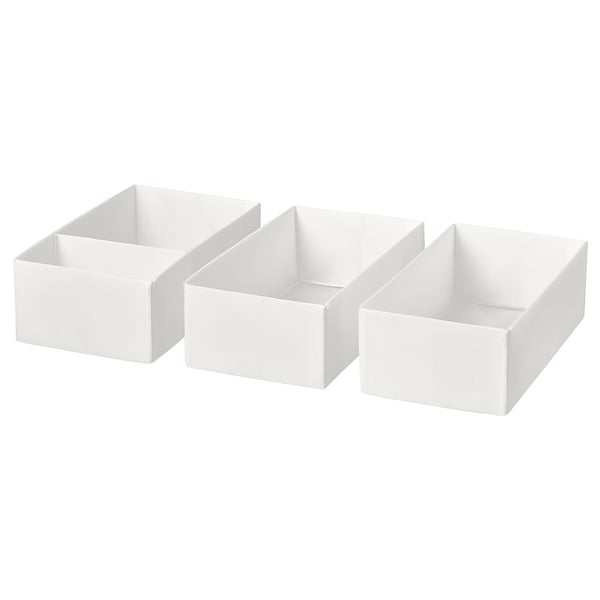IKEA SKUBB Box set of 3 white 7 ¾x15x4 ¾ "