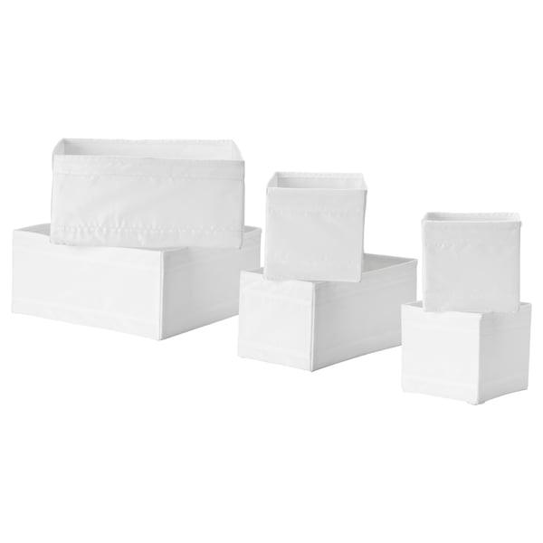 IKEA SKUBB Box set of 6 white