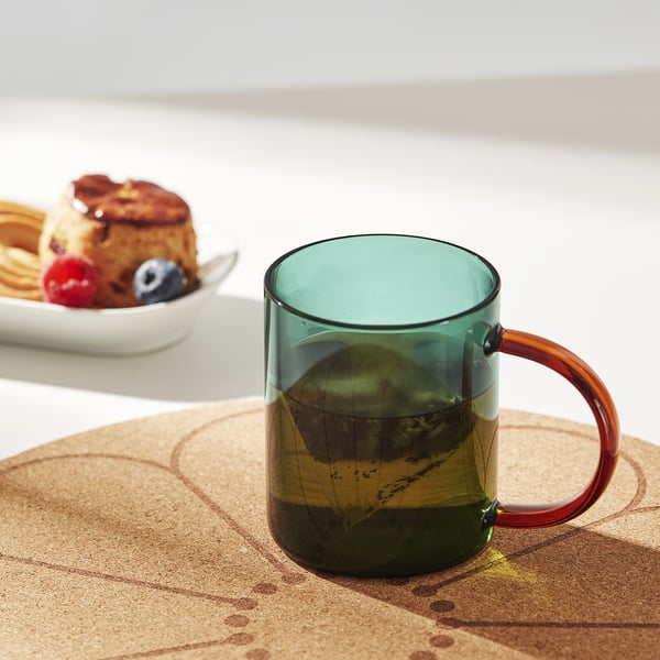 IKEA SKUGGSTUBB Mug Mixed Colors Green/brown 14 Oz