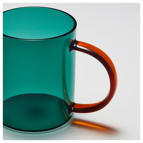 IKEA SKUGGSTUBB Mug Mixed Colors Green/brown 14 Oz