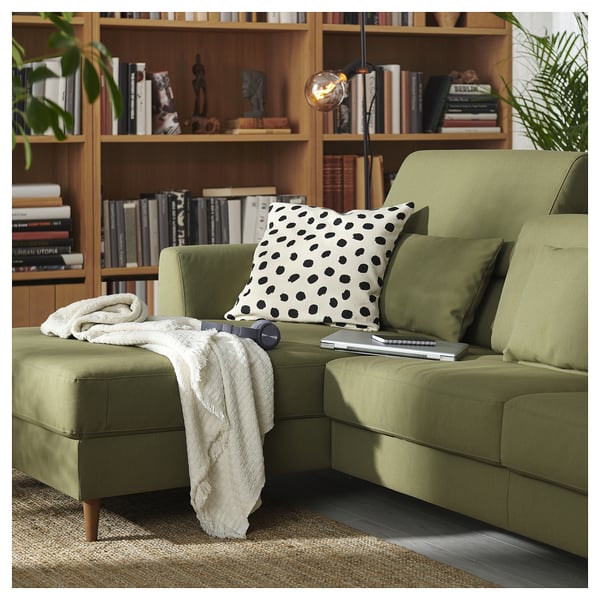 IKEA SLATORP Sofa With Chaise Vissle Yellow-green