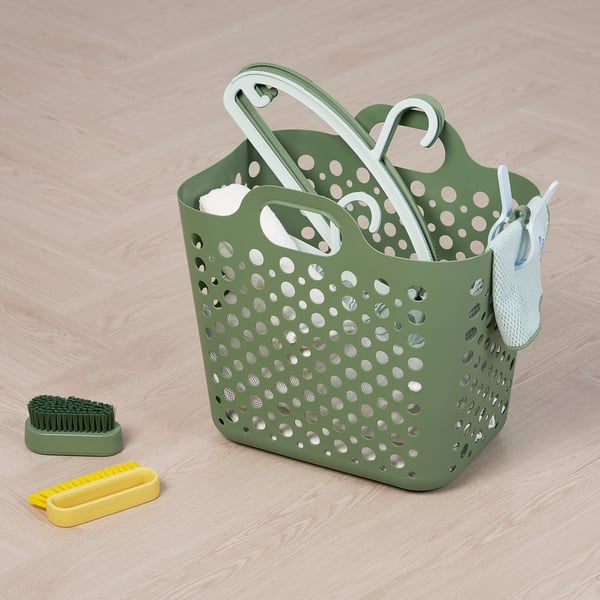 IKEA SLIBB Flexible Laundry Basket Green 6 Gallon