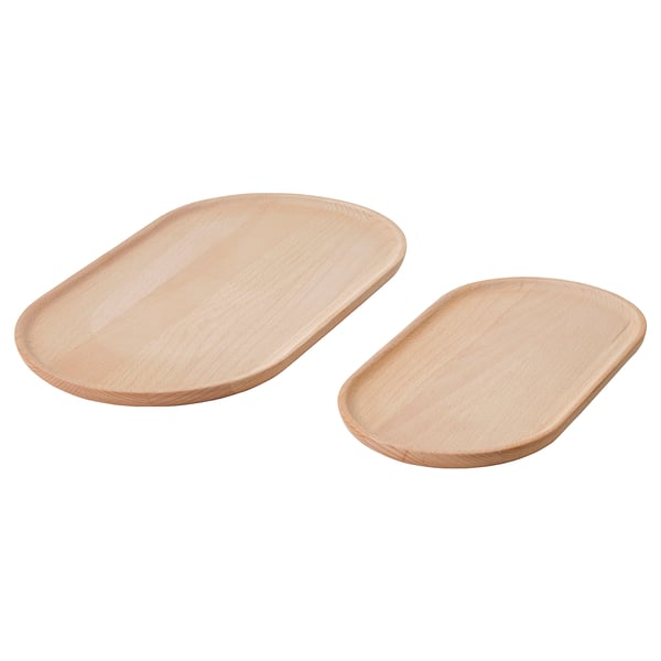 IKEA SMÖRLING Serving tray set of 2 beech