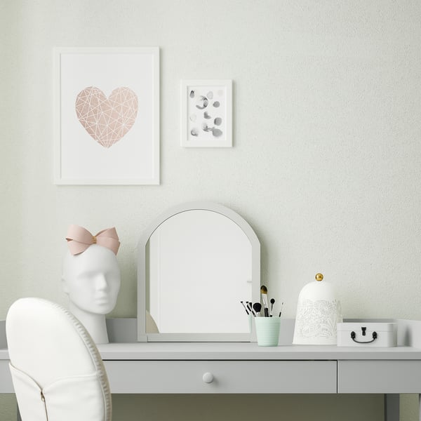 IKEA SMYGA Mirror For Desk/wall Light Gray