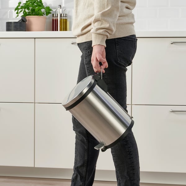 IKEA SNÖRPA Pedal Bin Stainless Steel 1 Gallon
